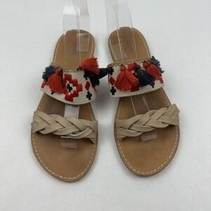Soludos Embroidered Slide Flat Sandals Womens Size 9.5‎